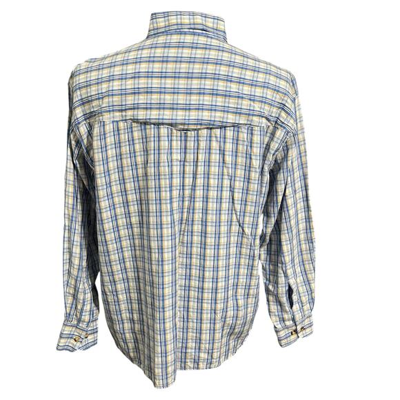 Crazy Cowboy Men's 100% Blue Plaid Western Rodeo Long Sleeve Button Down Sz L - Picture 3 of 5